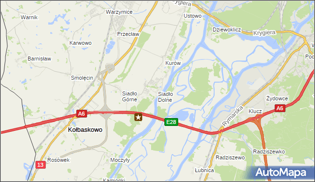 mapa Siadło Dolne, Siadło Dolne na mapie Targeo