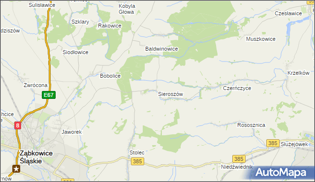 mapa Sieroszów, Sieroszów na mapie Targeo