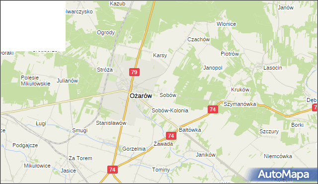 mapa Sobów, Sobów na mapie Targeo