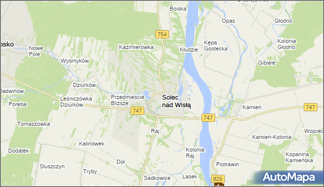 mapa Solec nad Wisłą, Solec nad Wisłą na mapie Targeo