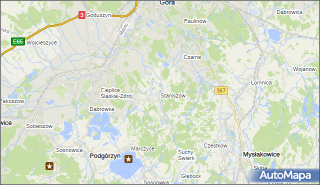 mapa Staniszów, Staniszów na mapie Targeo