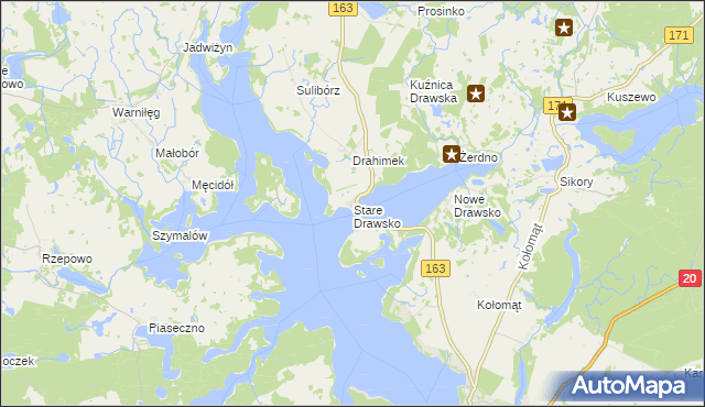 mapa Stare Drawsko, Stare Drawsko na mapie Targeo