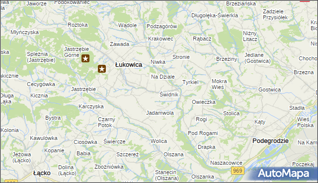 mapa Świdnik gmina Łukowica, Świdnik gmina Łukowica na mapie Targeo