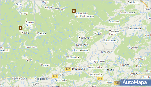 mapa Targoszów, Targoszów na mapie Targeo