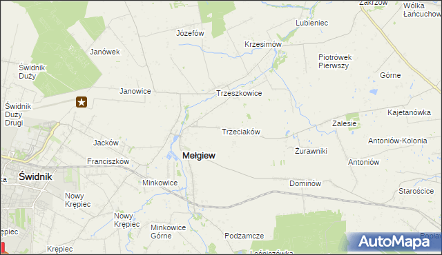 mapa Trzeciaków, Trzeciaków na mapie Targeo