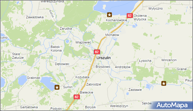 mapa Urszulin powiat włodawski, Urszulin powiat włodawski na mapie Targeo