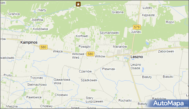 mapa Wilków gmina Leszno, Wilków gmina Leszno na mapie Targeo