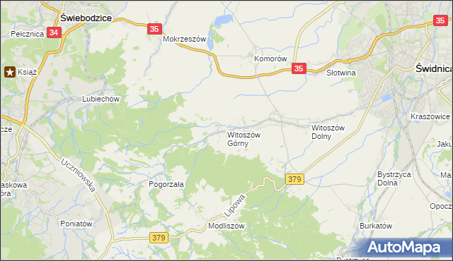 mapa Witoszów Górny, Witoszów Górny na mapie Targeo