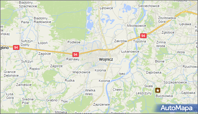 mapa Wojnicz, Wojnicz na mapie Targeo