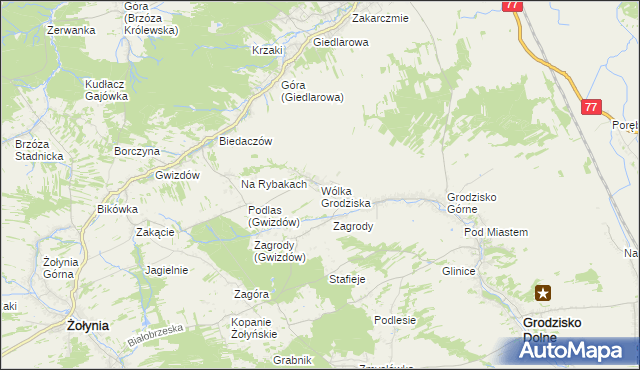 mapa Wólka Grodziska gmina Grodzisko Dolne, Wólka Grodziska gmina Grodzisko Dolne na mapie Targeo