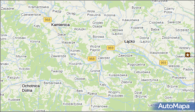 mapa Zabrzeż, Zabrzeż na mapie Targeo