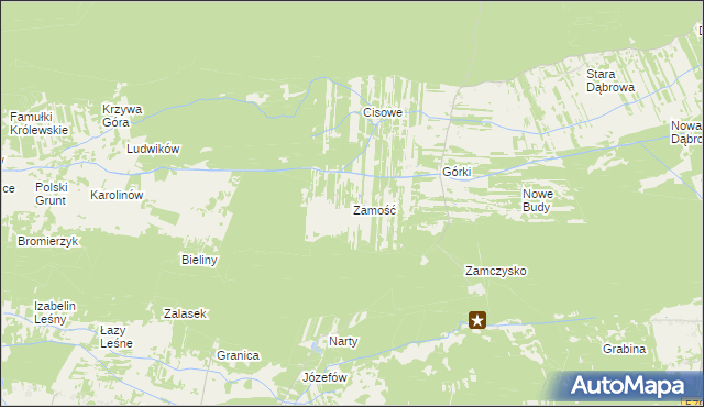 mapa Zamość gmina Leoncin, Zamość gmina Leoncin na mapie Targeo