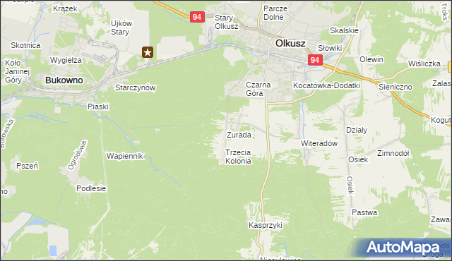 mapa Żurada, Żurada na mapie Targeo