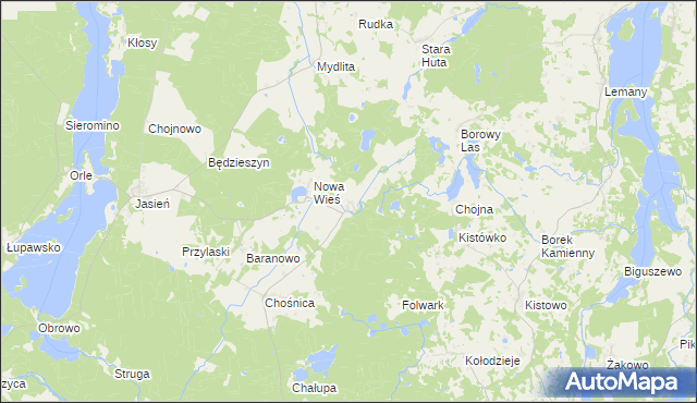 mapa Bawernica, Bawernica na mapie Targeo