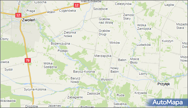 mapa Mierziączka, Mierziączka na mapie Targeo