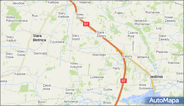 mapa Mokrosęk, Mokrosęk na mapie Targeo