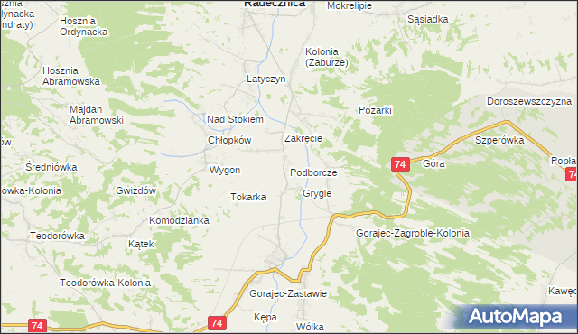 mapa Podborcze, Podborcze na mapie Targeo