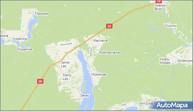 mapa Podmacharce Gajówka, Podmacharce Gajówka na mapie Targeo