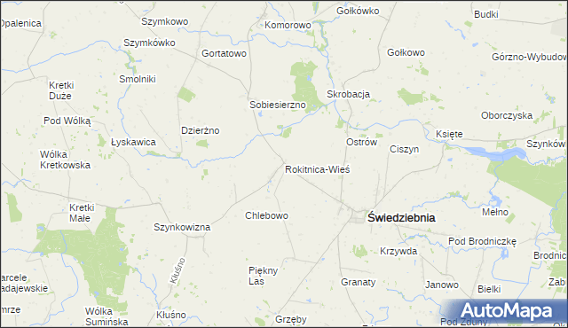 mapa Rokitnica-Wieś, Rokitnica-Wieś na mapie Targeo