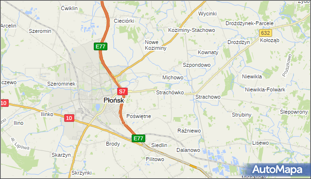 mapa Strachówko, Strachówko na mapie Targeo