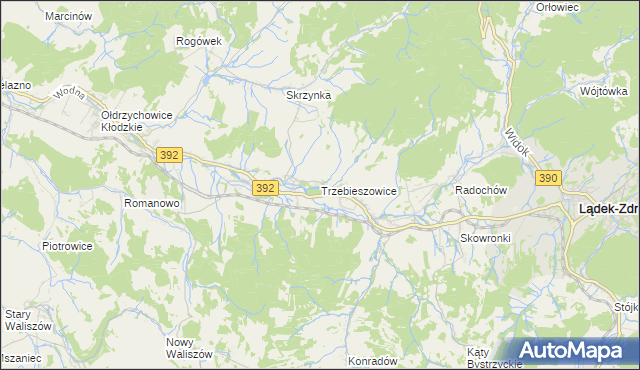 mapa Trzebieszowice, Trzebieszowice na mapie Targeo