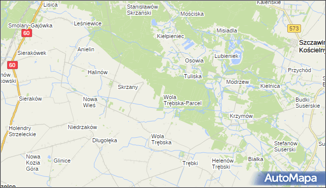 mapa Wola Trębska-Parcel, Wola Trębska-Parcel na mapie Targeo