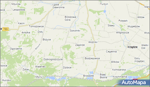 mapa Zagórze gmina Niegowa, Zagórze gmina Niegowa na mapie Targeo