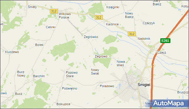 mapa Żegrowo, Żegrowo na mapie Targeo