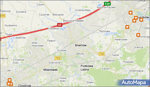 mapa Brwinów, Brwinów na mapie Targeo