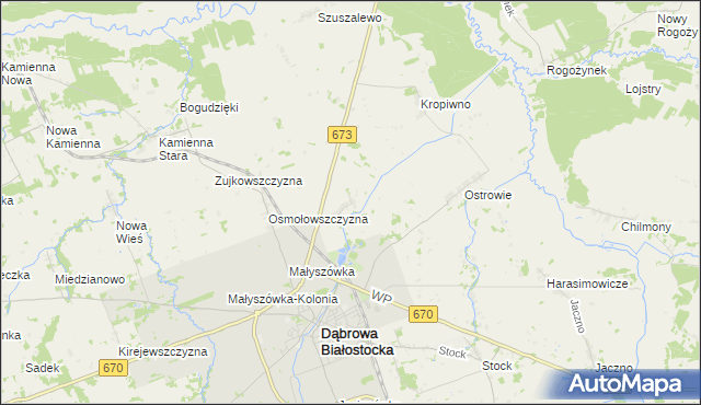 mapa Grabowo gmina Dąbrowa Białostocka, Grabowo gmina Dąbrowa Białostocka na mapie Targeo