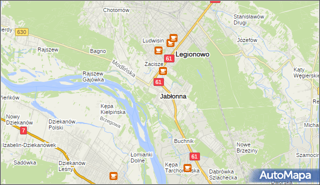 mapa Jabłonna powiat legionowski, Jabłonna powiat legionowski na mapie Targeo