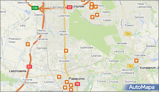 mapa Józefosław, Józefosław na mapie Targeo