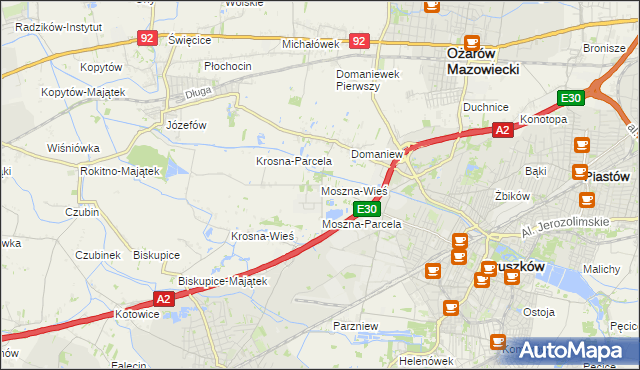 mapa Moszna-Wieś, Moszna-Wieś na mapie Targeo