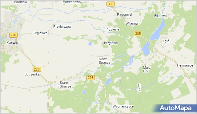 mapa Nowe Strącze, Nowe Strącze na mapie Targeo