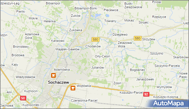 mapa Orły-Cesin, Orły-Cesin na mapie Targeo