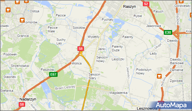 mapa Sękocin Nowy, Sękocin Nowy na mapie Targeo
