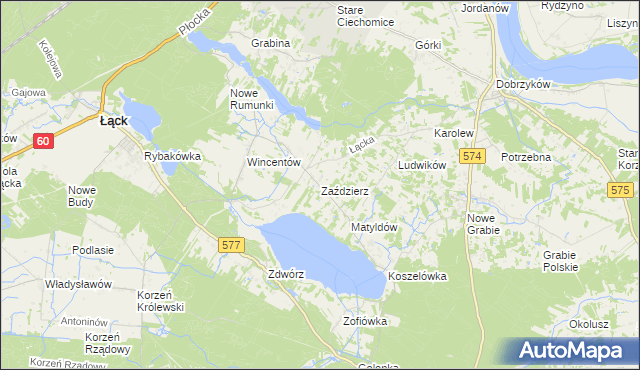 mapa Zaździerz, Zaździerz na mapie Targeo