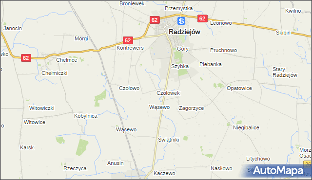 mapa Czołówek, Czołówek na mapie Targeo