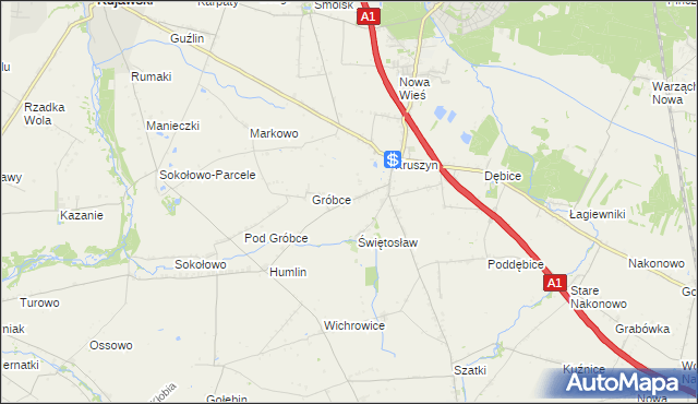 mapa Dobra Wola gmina Włocławek, Dobra Wola gmina Włocławek na mapie Targeo