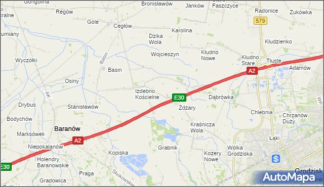 mapa Izdebno Nowe, Izdebno Nowe na mapie Targeo