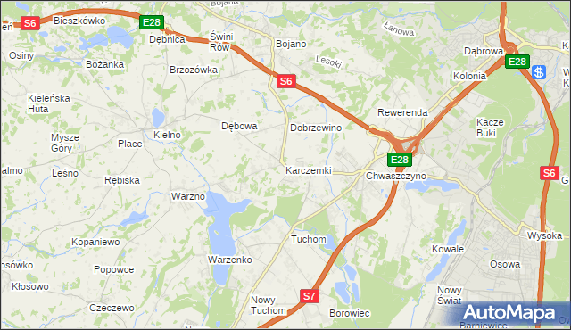 mapa Karczemki gmina Szemud, Karczemki gmina Szemud na mapie Targeo