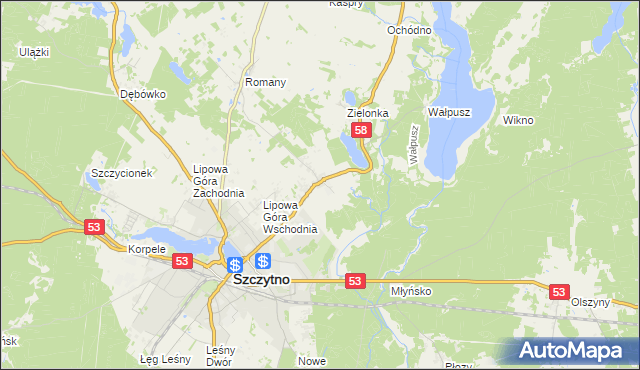 mapa Lemany gmina Szczytno, Lemany gmina Szczytno na mapie Targeo