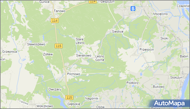 mapa Leśno Górne, Leśno Górne na mapie Targeo