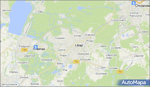 mapa Libiąż, Libiąż na mapie Targeo