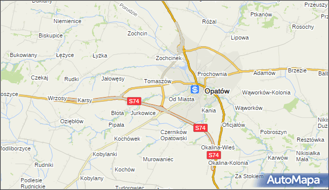 mapa Marcinkowice gmina Opatów, Marcinkowice gmina Opatów na mapie Targeo