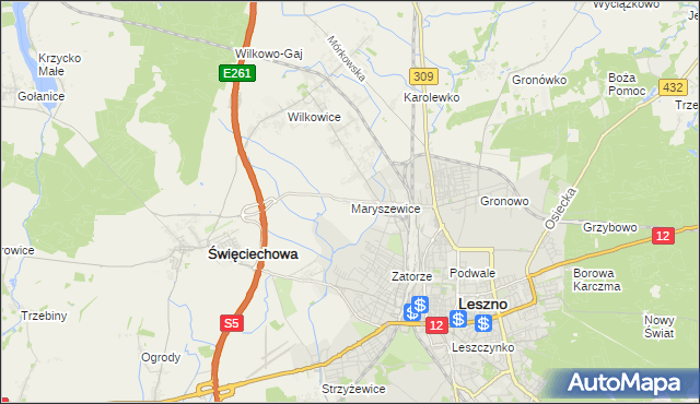 mapa Maryszewice, Maryszewice na mapie Targeo