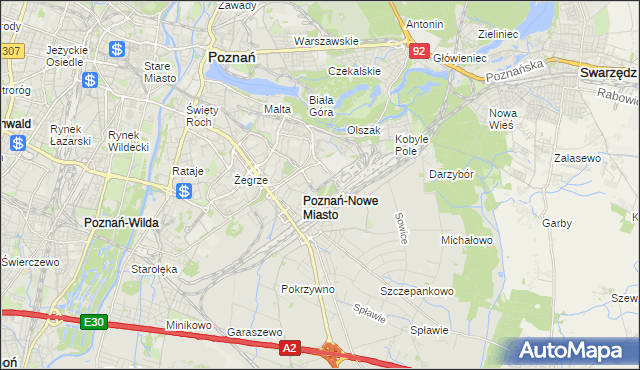 mapa Nowe Miasto gmina Poznań, Nowe Miasto gmina Poznań na mapie Targeo