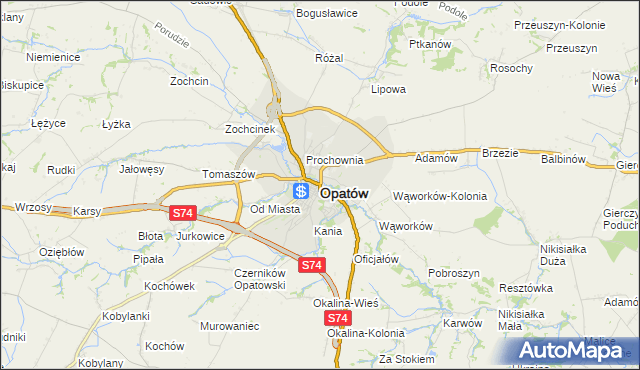 mapa Opatów, Opatów na mapie Targeo