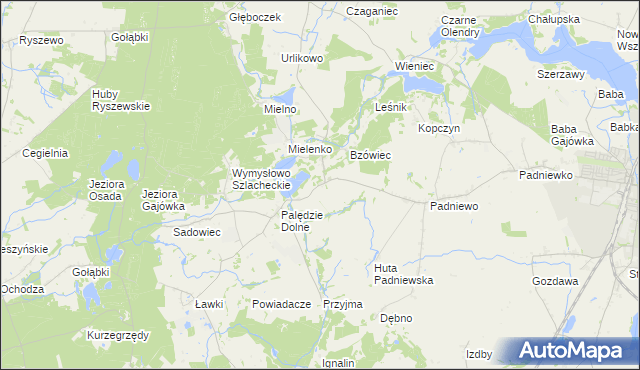 mapa Palędzie Kościelne, Palędzie Kościelne na mapie Targeo