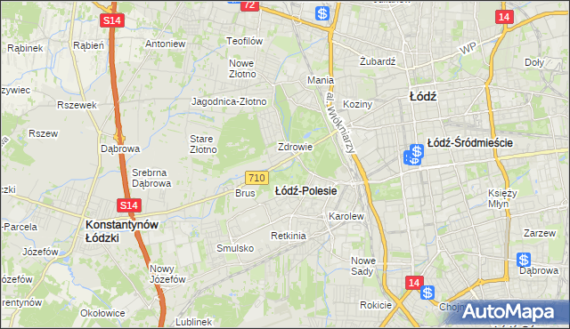 mapa Polesie gmina Łódź, Polesie gmina Łódź na mapie Targeo